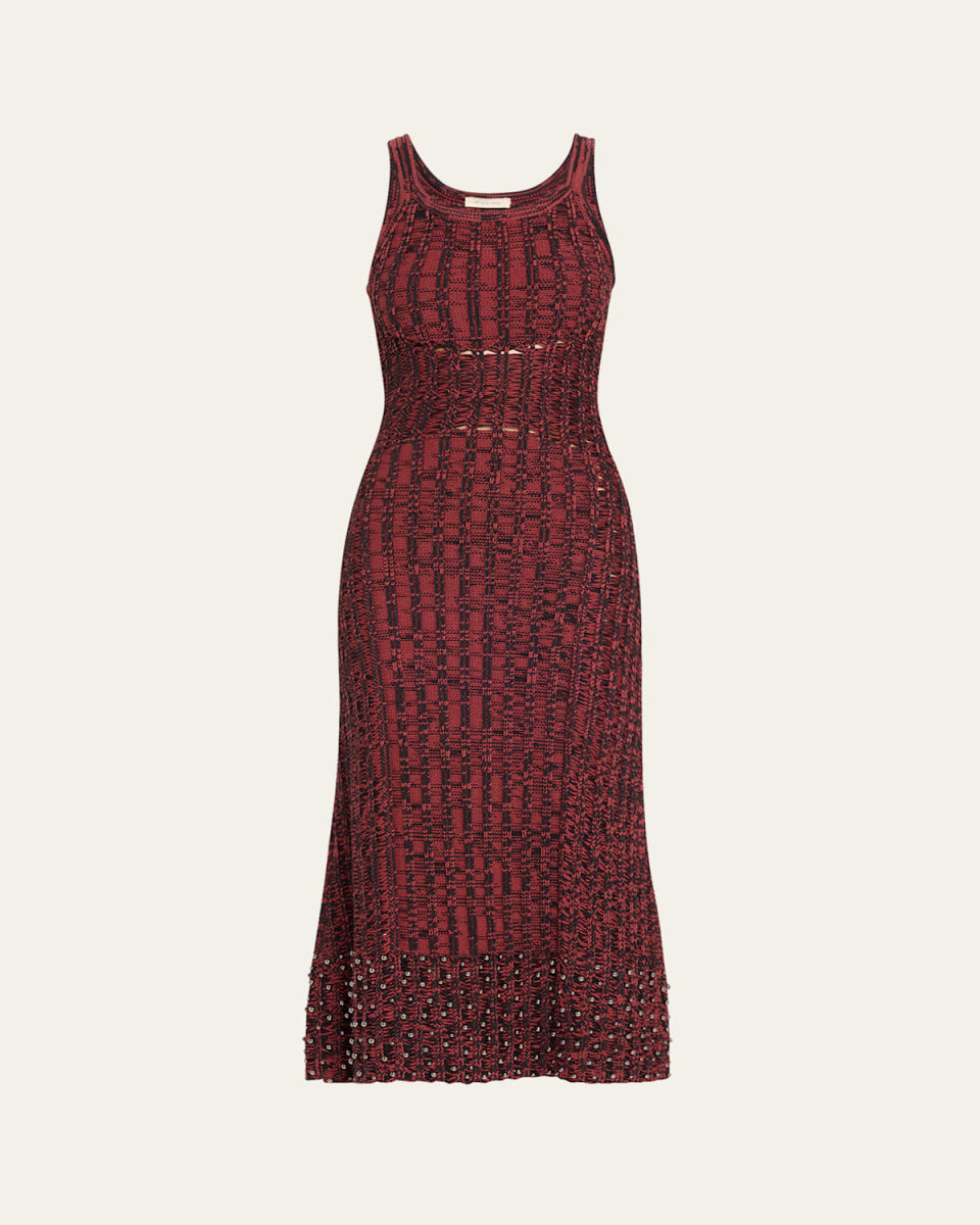 Samedi Rib Two-Tone Studded Dress